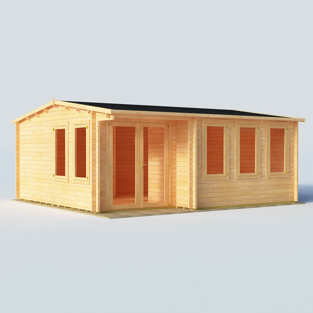 BillyOh Kent Log Cabin Office W5.5m x D5.0m 44mm