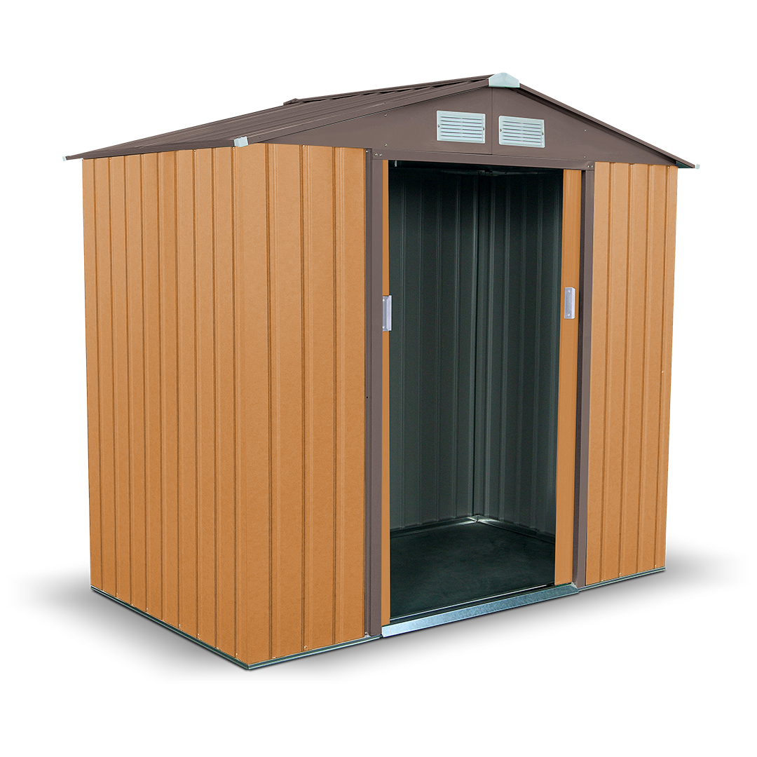 BillyOh Boxer 4 x 7 Light Brown Apex Metal Shed