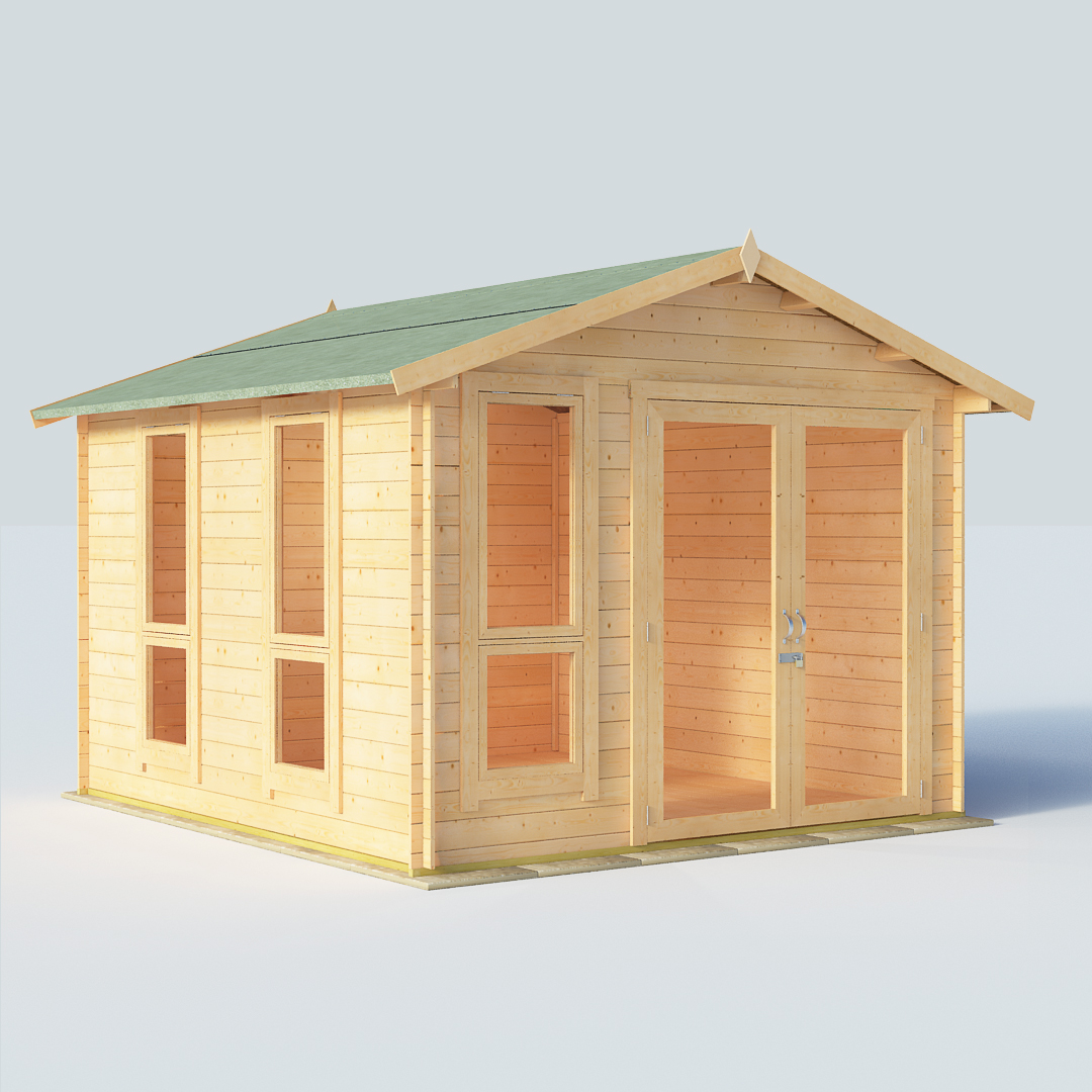 BillyOh Sasha 10x10 Modern DBL Door 19mm Log Cabin Summerhouse