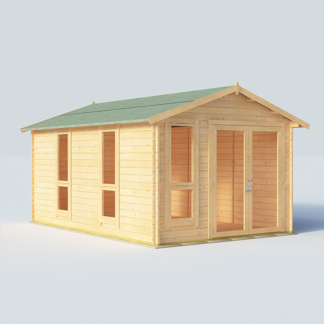 BillyOh Sasha 14 x10 Modern DBL Door 28mm Log Cabin Summerhouse