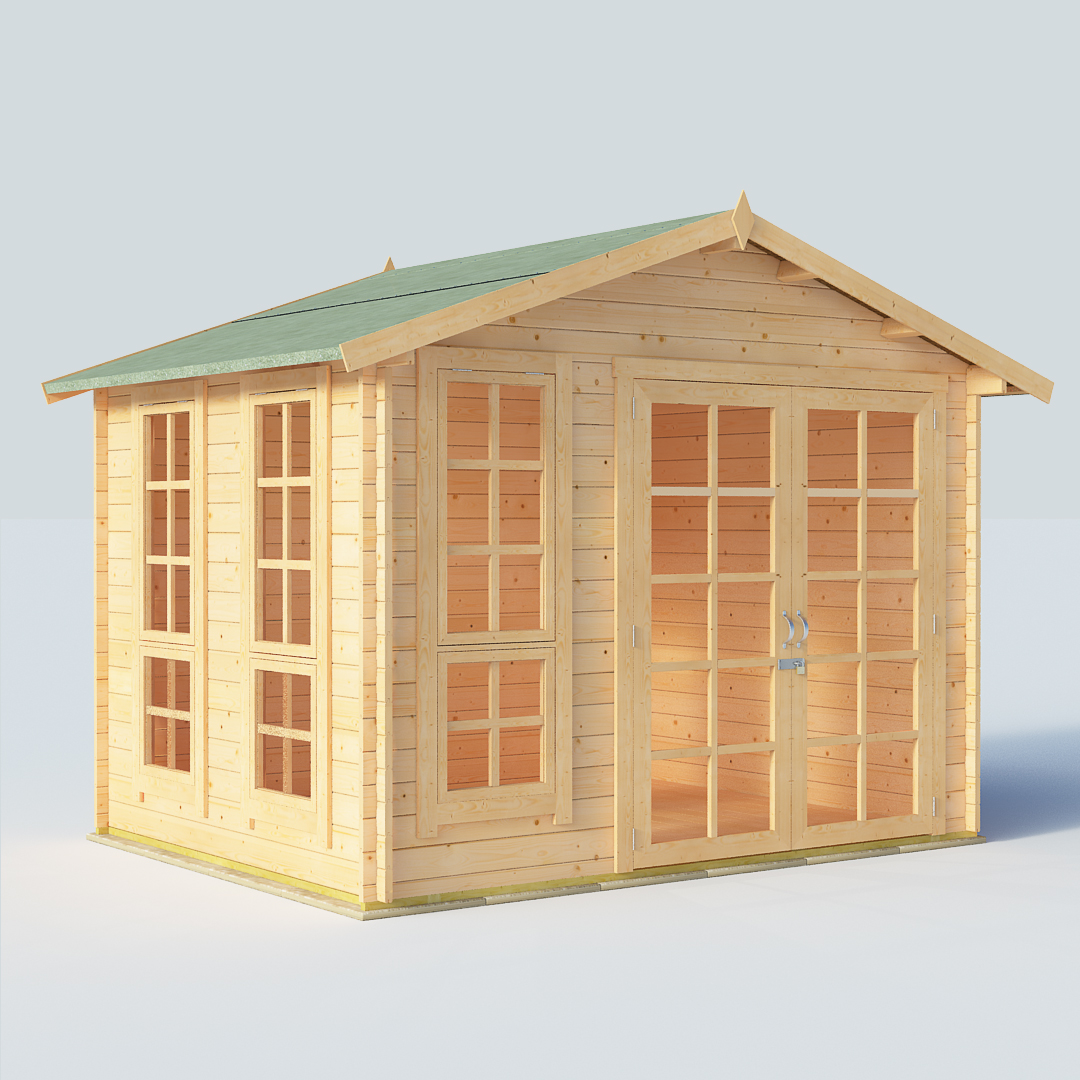 BillyOh Miller 8x10 Georgian DBL Door 28mm Log Cabin Summerhouse