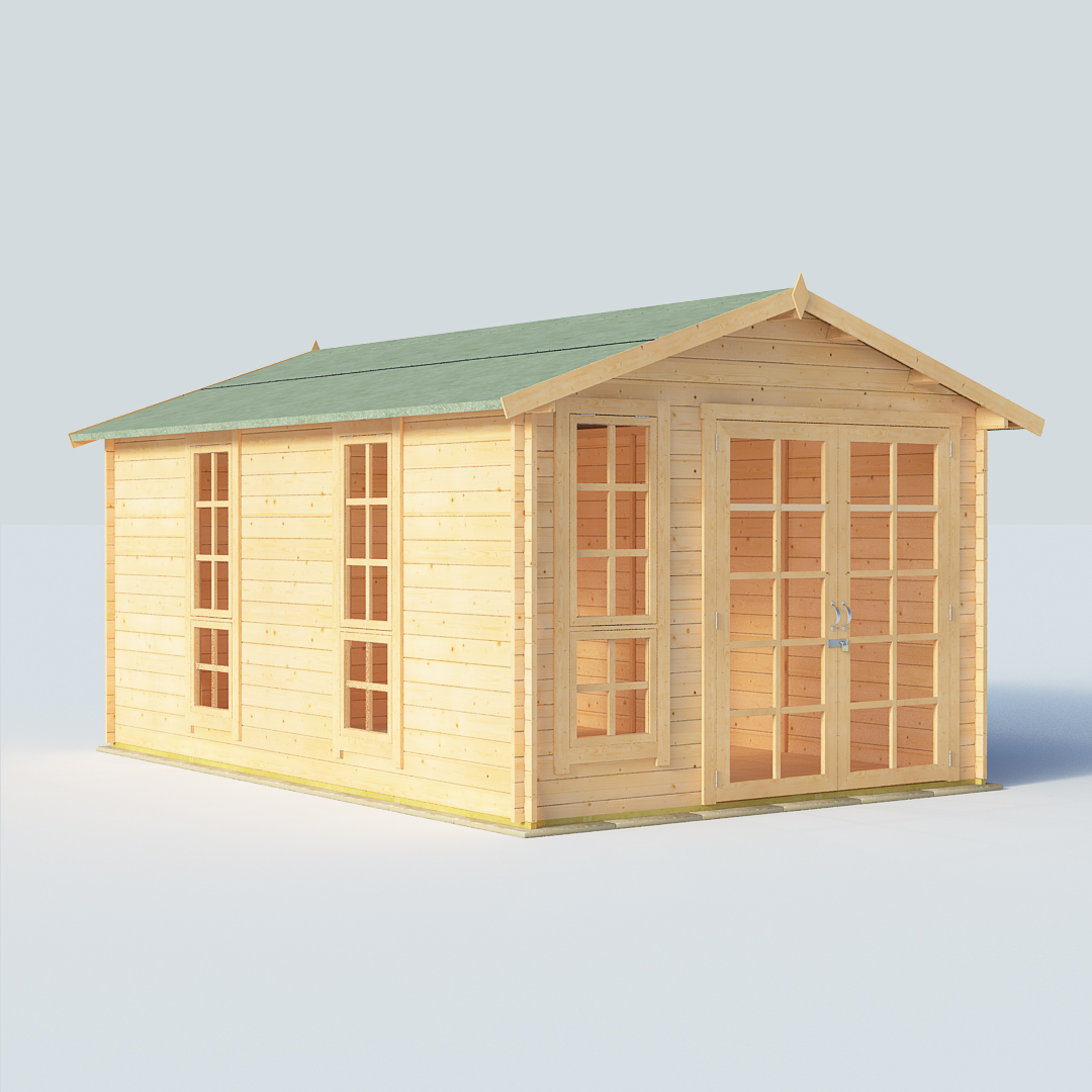 BillyOh Miller 14 x10 Georgian DBL Door 28mm Log Cabin Summerhouse