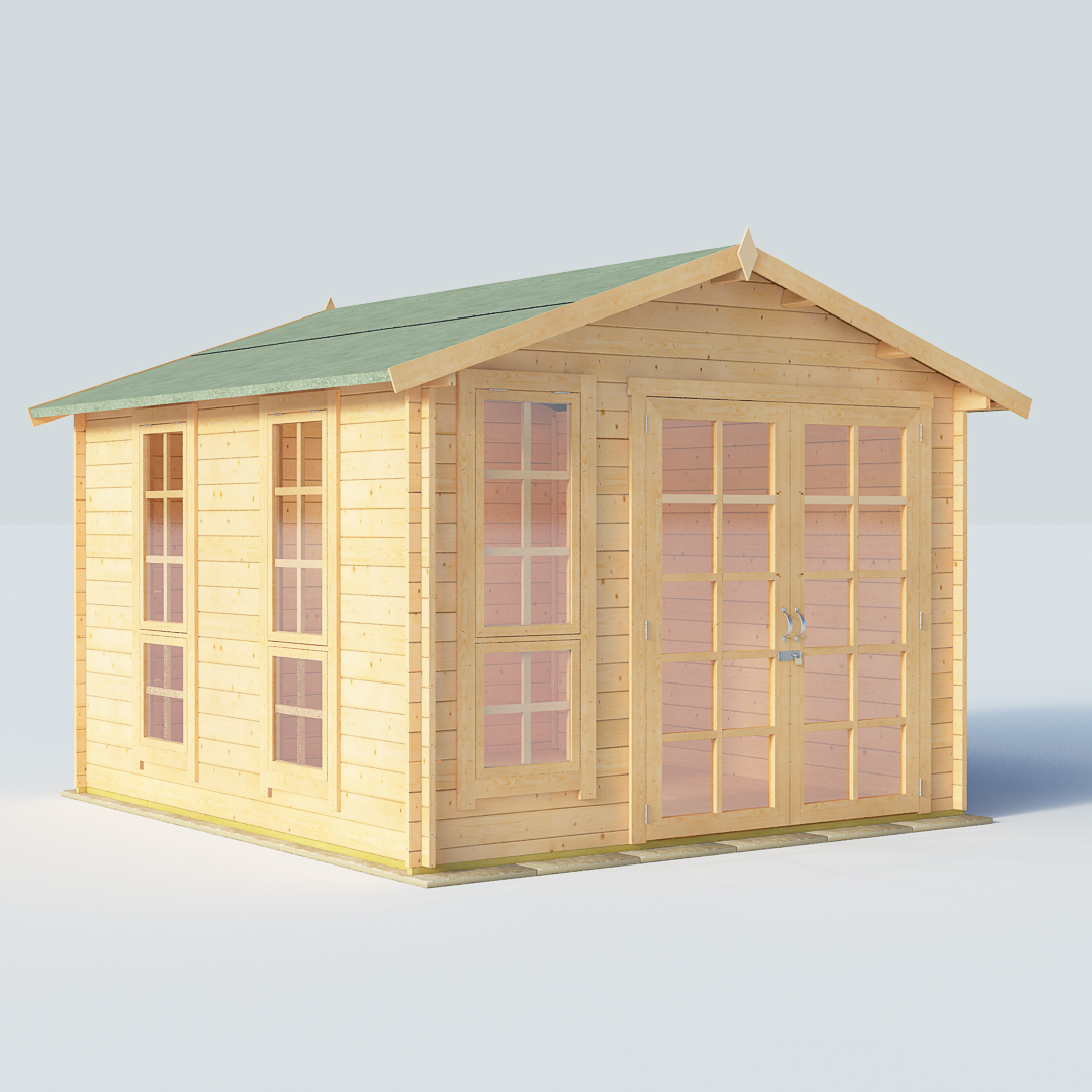 BillyOh Miller 10x10 Georgian DBL Door 28mm Log Cabin Summerhouse