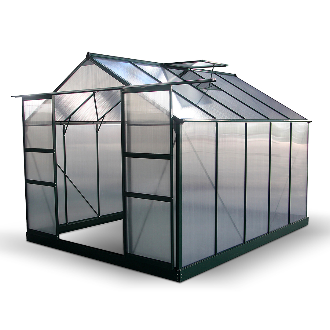 BillyOh Harvester 10 x 8 Walk-In Aluminium Greenhouse - Double Door, Twin-Wall Polycarbonate Glazing