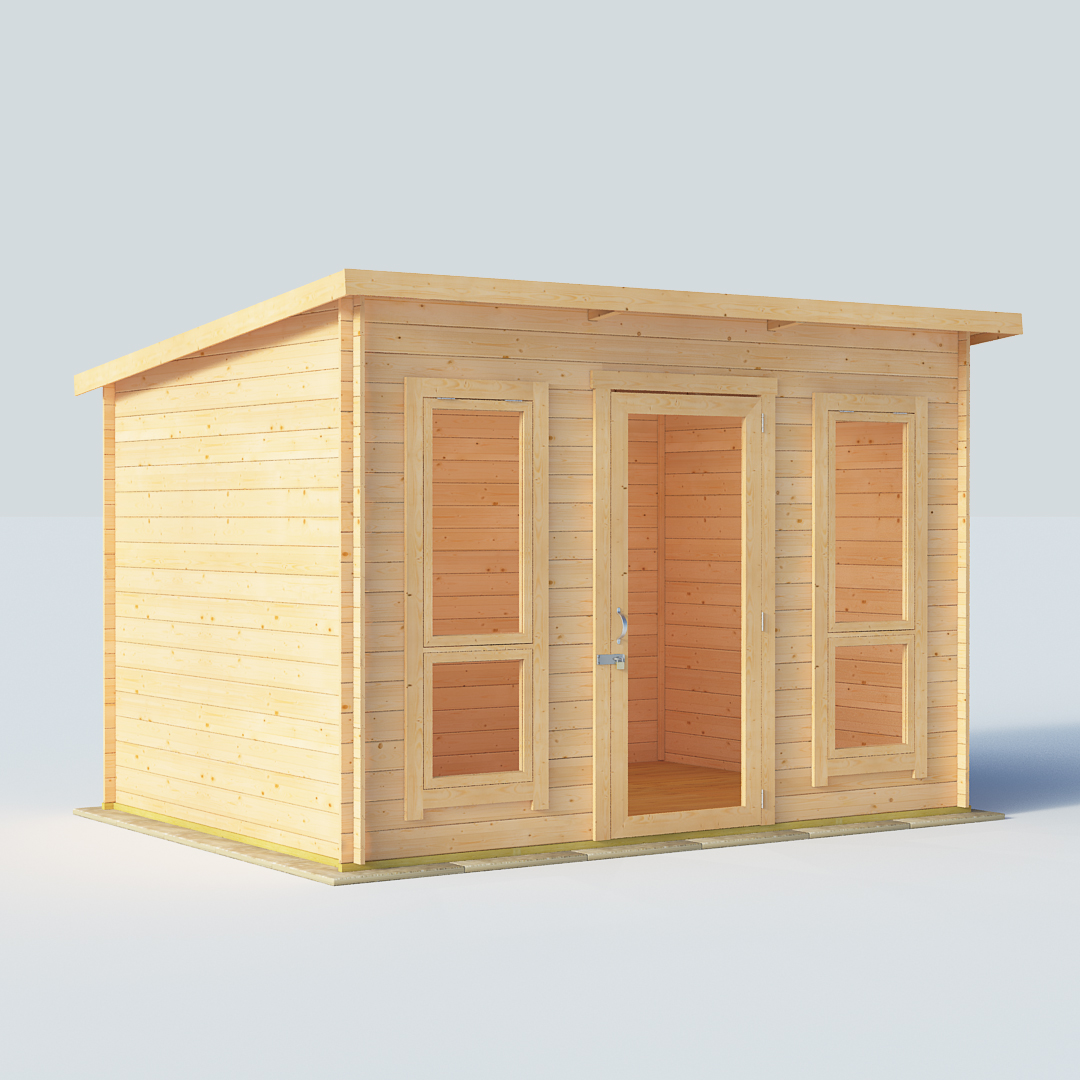 10x8 19mm TG Pent Windowed BillyOh Carmen Log Cabin Summerhouse