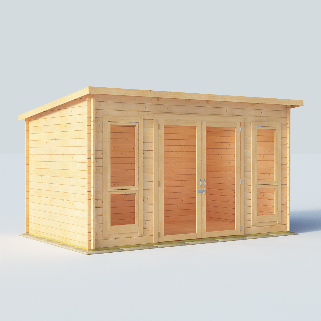 12x8 28mm TG Pent Windowed BillyOh Carmen Log Cabin Summerhouse