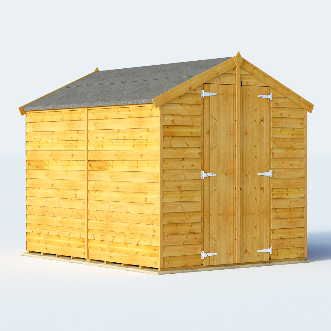 BillyOh 8 x 6 Keeper Overlap Apex Garden Shed Windowless