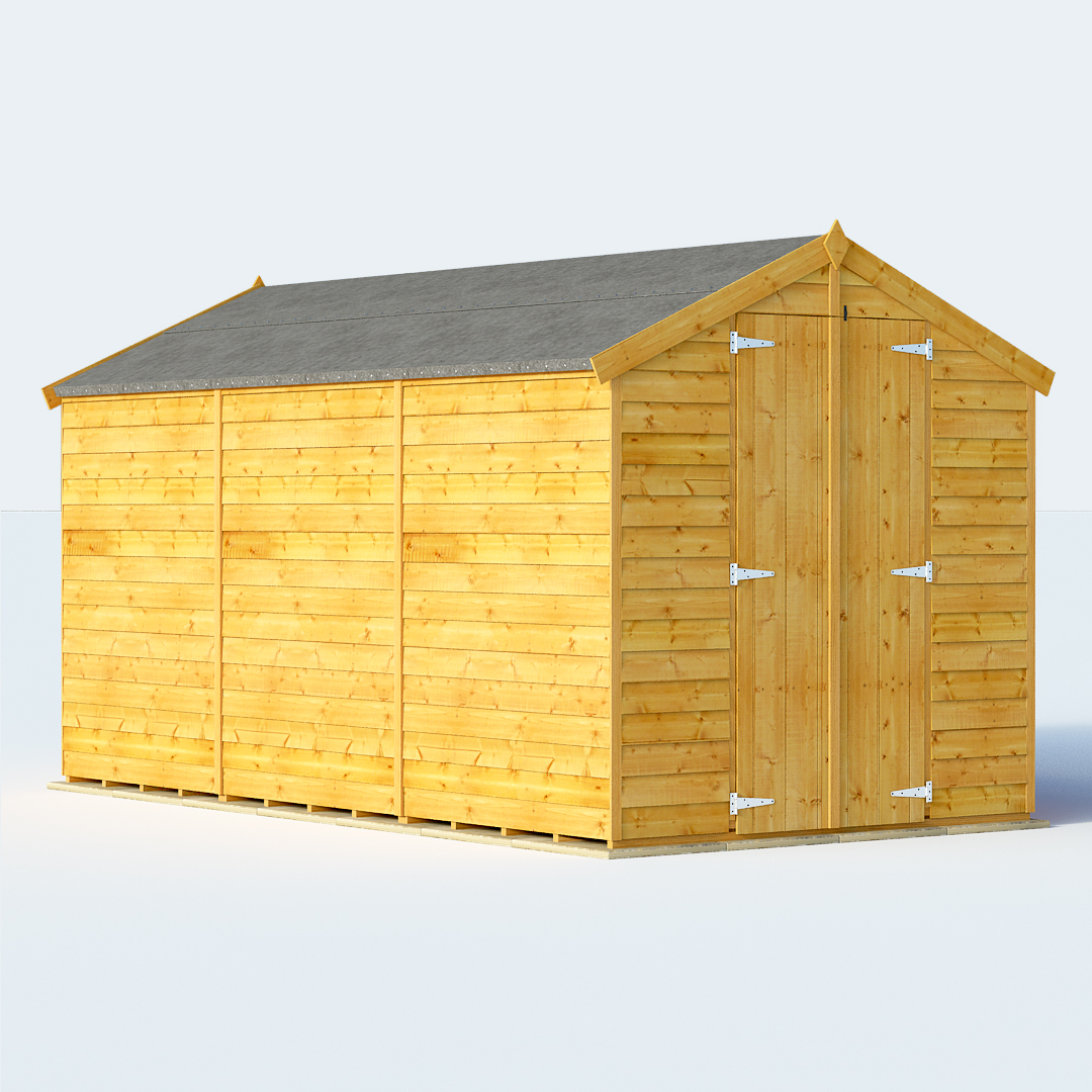 BillyOh 12 x 6 Keeper Overlap Apex Garden Shed Windowless