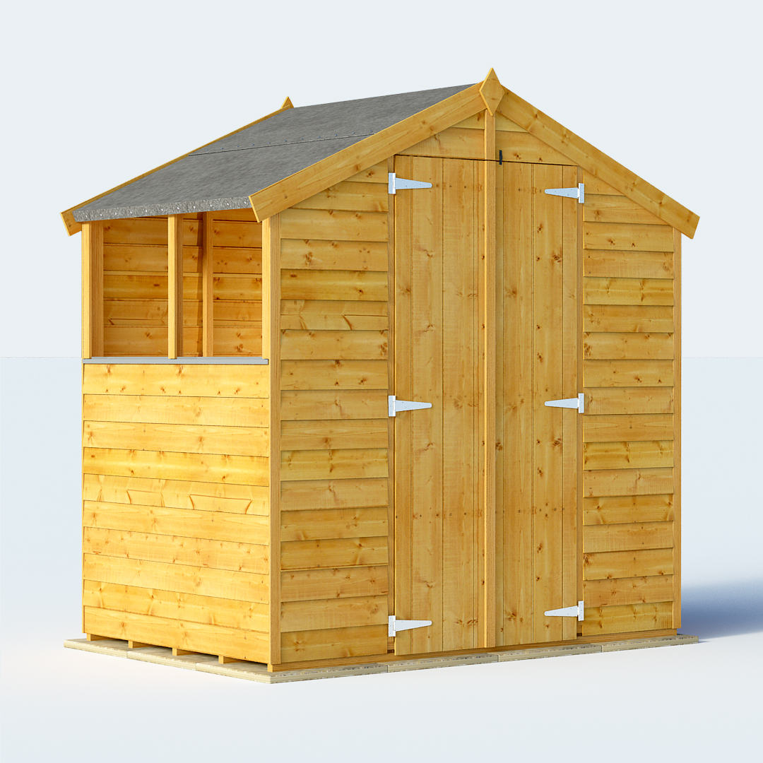 BillyOh 4 x 6 Keeper Overlap Apex Garden Shed Windowed