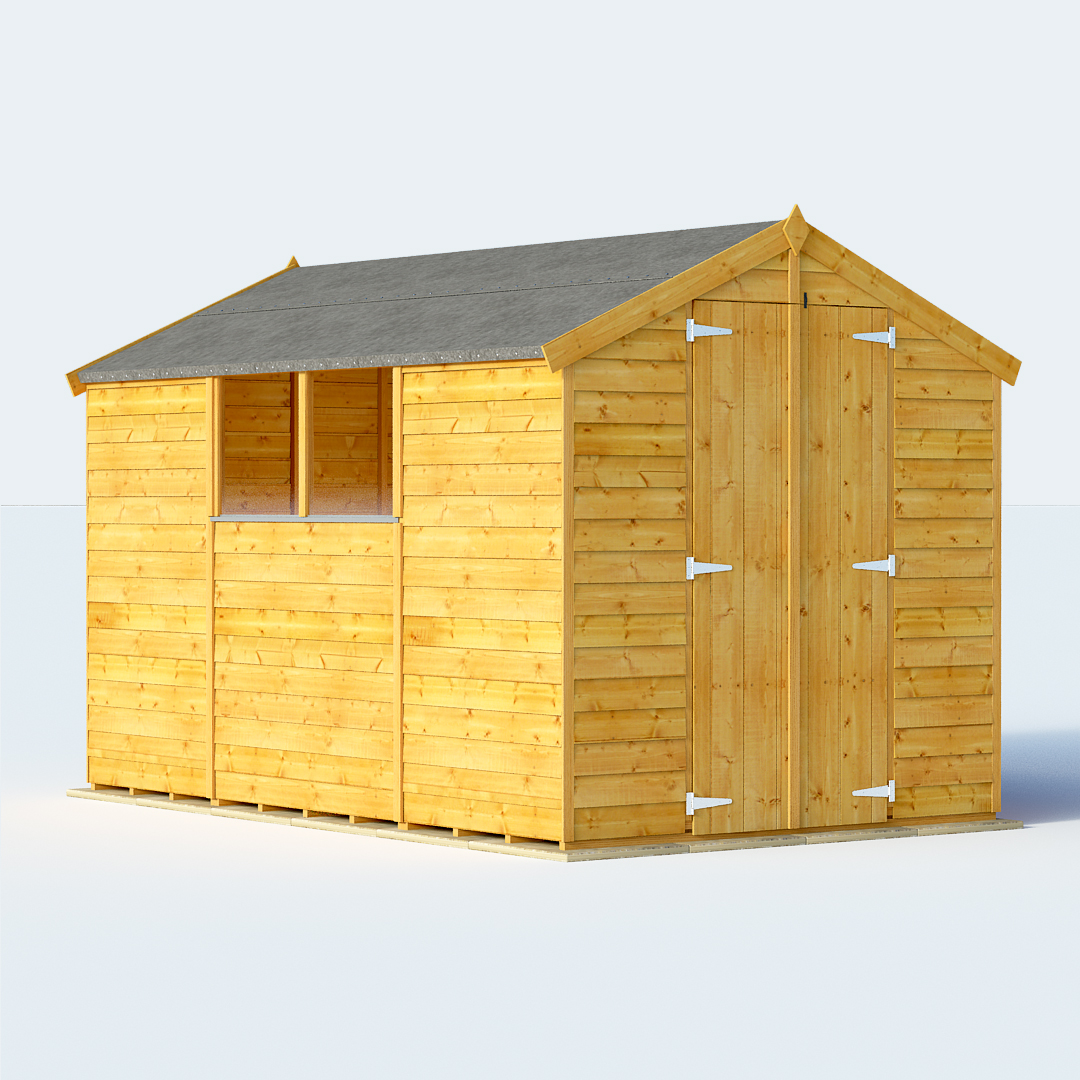 BillyOh 10 x 6 Keeper Overlap Apex Garden Shed Windowed