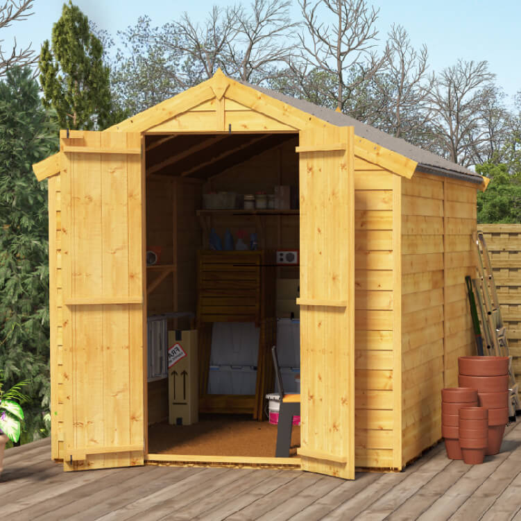 8x6 Overlap Apex Windowless BillyOh Keeper Garden Shed For Sale