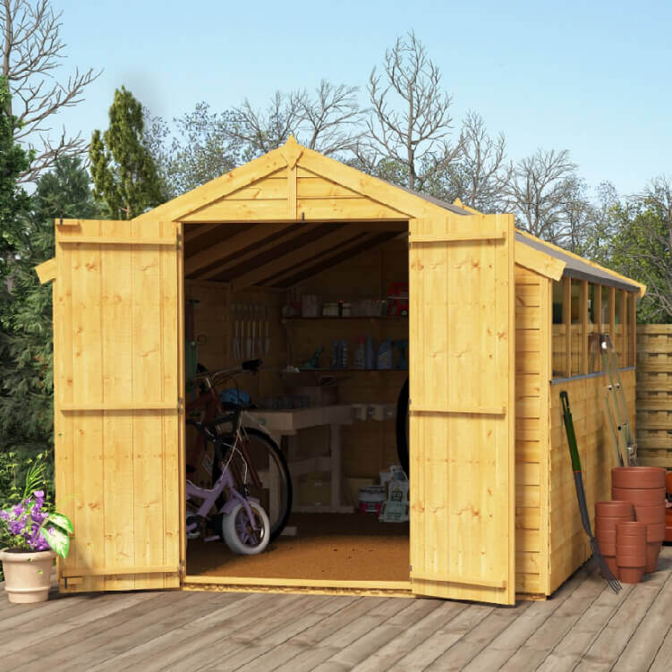 12x8 Overlap Apex Windowed BillyOh Keeper Garden Shed