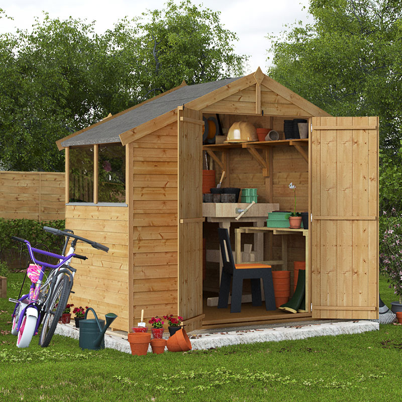 4x8 Overlap Apex Windowed BillyOh Keeper Garden Shed