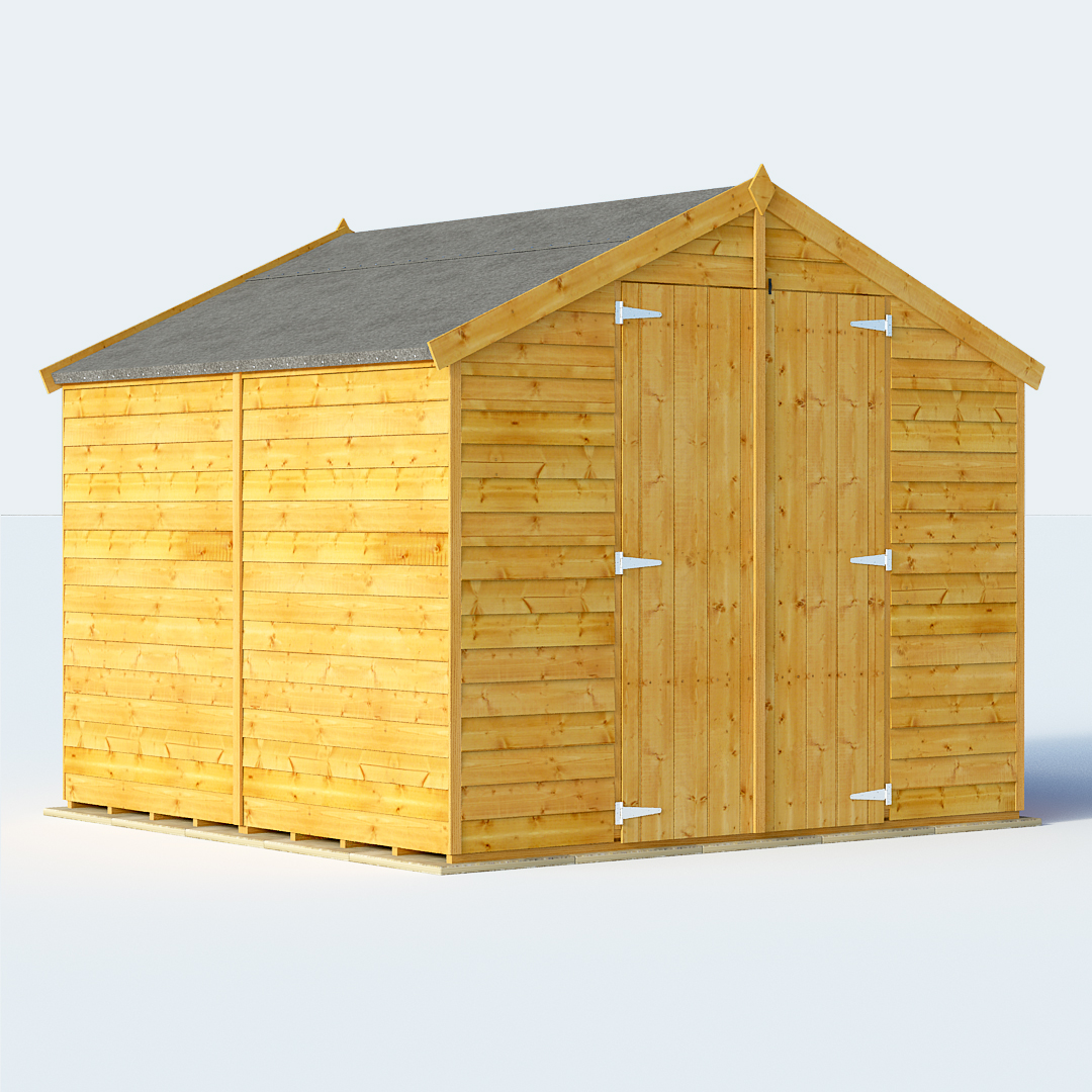 BillyOh 8 x 8 Keeper Overlap Apex Garden Shed Windowless