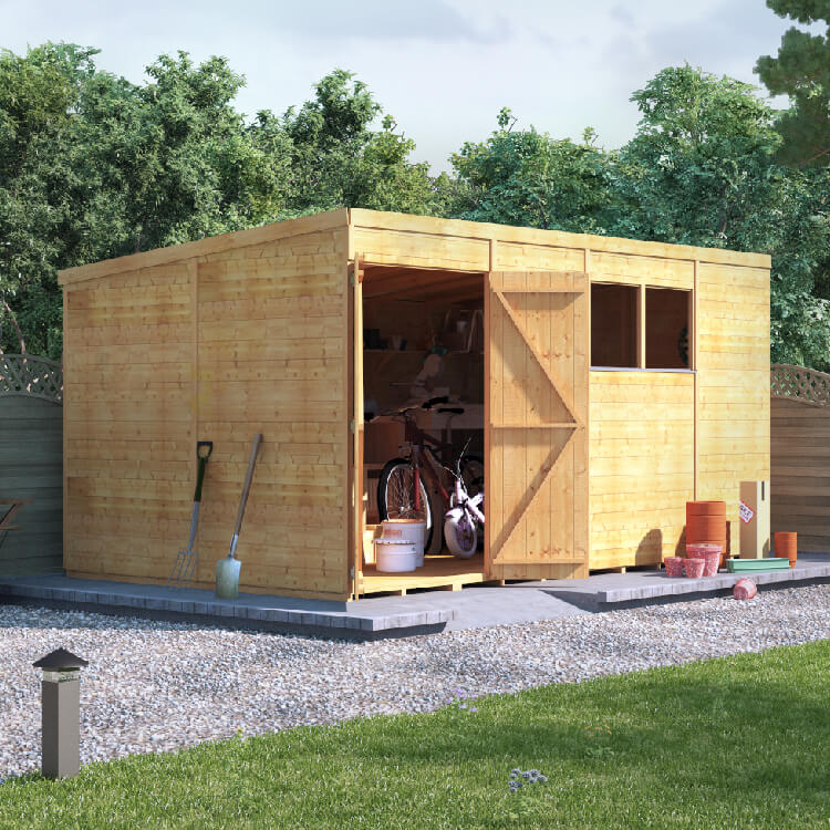 14x8 TG Pent Windowed BillyOh Expert Workshop Shed