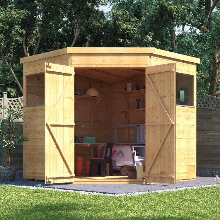 BillyOh Expert Tongue and Groove Corner Workshop Shed