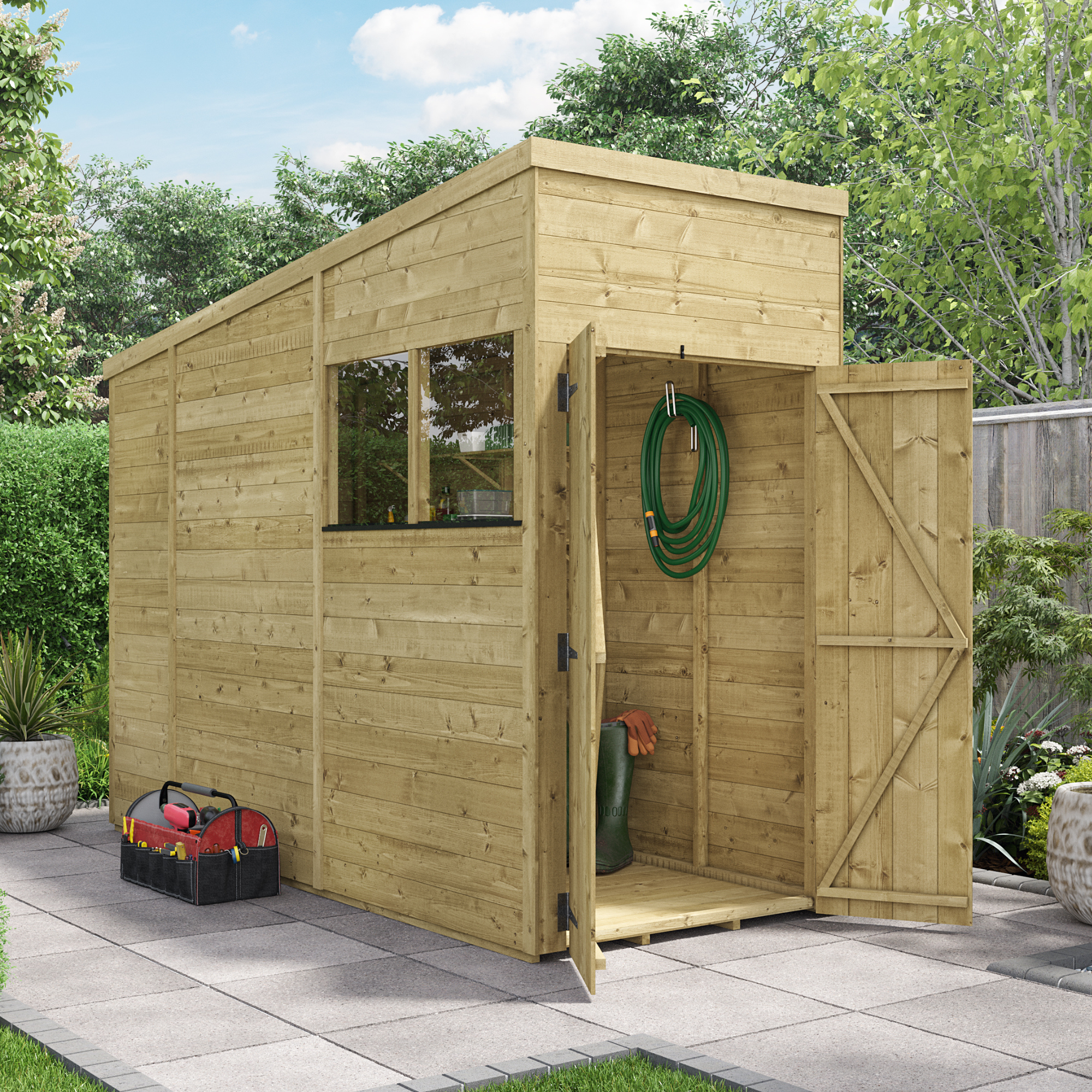 BillyOh Switch Tongue and Groove Pent Shed - 4x10 Windowless 15mm