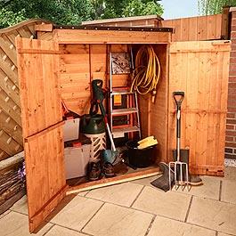 BillyOh Super Store Tongue and Groove Pent Garden Storage Unit. This unique and great value pent wooden storage unit is a great place to store lawnmowers, gardening equipment and any other garden clutter. Included with this wooden pent shed is a solid she