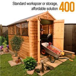 BillyOh Lincoln 400 Popular Overlap Double Door Apex Garden Shed - 8'x6'