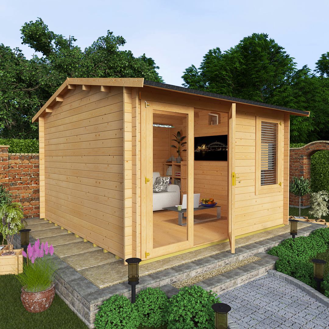 BillyOh 35 x 35 44mm Devon Garden Log Cabin Plain Side