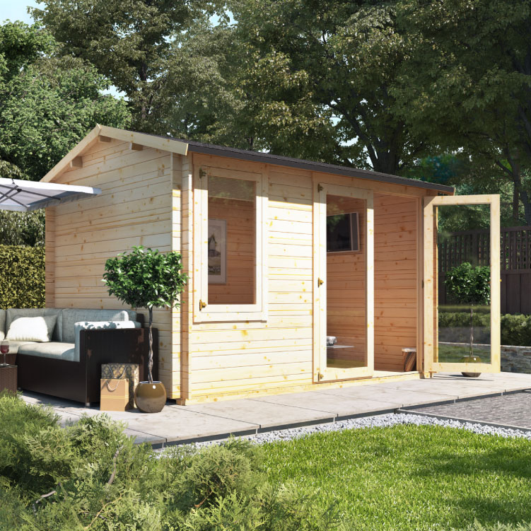 BillyOh Devon Log Cabin - Devon W4.5m x D2.5m - Plain Side BillyOh Devon Log Cabin - Devon W4.5m x D2.5m - Plain Side
