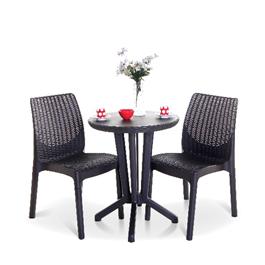 Rattan Bistro Set Brown