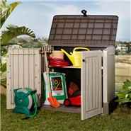 Keter Woodland 30 Plastic Garden Storage Box Brown & Beige – 845 Litre Capacity