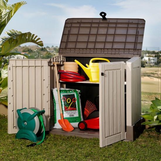 Plastic Garden Shed Storage Box Waterproof Tool Box 845Litre Capacity ...