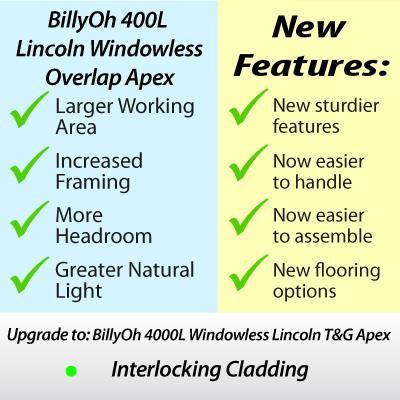 The BillyOh Windowless 400L Lincoln Overlap Apex at a Glance