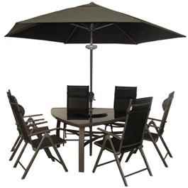 BillyOh Luxor Triangular 6 Seater Reclining Metal Garden Furniture Set