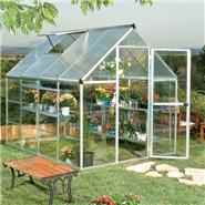 BillyOh Greenhouses - 3000M Easy Fit Aluminium Silver Framed Polycarbonate Greenhouse Including Greenhouse Base and Opening Vent