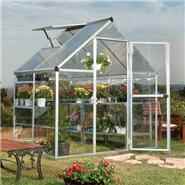 BillyOh Greenhouses - 3000S Easy Fit Aluminium Silver Framed Polycarbonate Greenhouse Including Greenhouse Base and Opening Vent