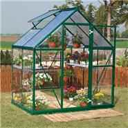 BillyOh Greenhouses - 5000S Easy Fit Aluminium Green Framed Polycarbonate Greenhouse Including Greenhouse Base & Opening Vent