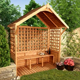 Luxury Garden Arbour Slatted Roof