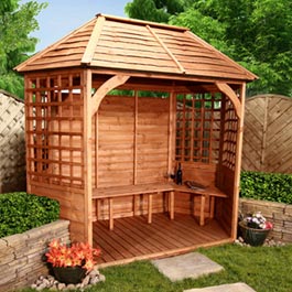 Luxury Garden Gazebo Slatted Roof Wooden Gazebo