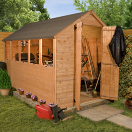 Classic Tongue and Groove 8' x 6' Wooden Shed