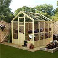BillyOh Greenkeeper Pressure Treated Erected Greenhouse Package Deal