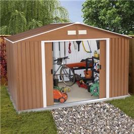 BillyOh Sherwood 10'x8' Woodgrain Metal Shed