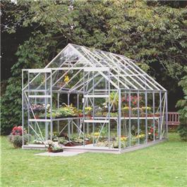 Halls Silver Aluminium Magnum 12 x 8 Toughened Garden Greenhouse