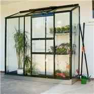 Halls Green Aluminium Lean to Wall Garden 6 x 2 Greenhouse