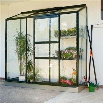 Halls Green Aluminium Lean to Wall Garden 6 x 2 Greenhouse