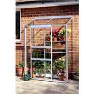 Halls Green Aluminium Lean to Wall Garden 4 x 2 Metal Greenhouse