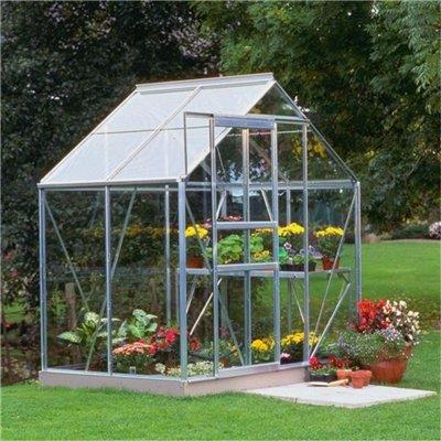 Halls Silver Aluminium Popular 4 x 6 Metal Greenhouse