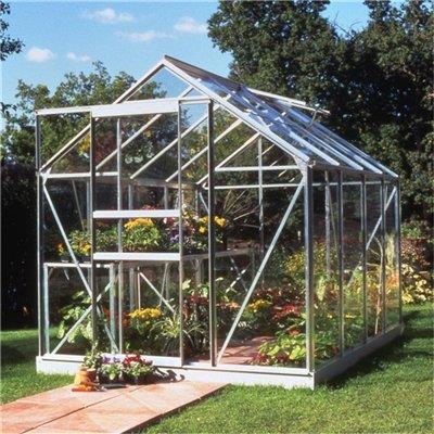Halls Silver Aluminium Popular 8 x 6 Metal Greenhouse