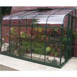 Halls Green Aluminium Silverline 10 x 6 Lean to Metal Greenhouse