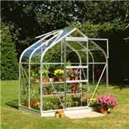 Halls Silver Aluminium Supreme 4 x 6 Metal Greenhouse