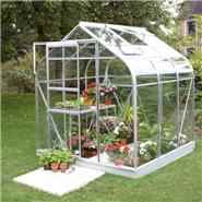 Halls Silver Aluminium Supreme 6 x 6 Metal Greenhouse