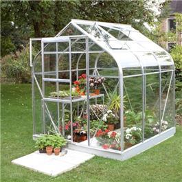 Halls Supreme 6x6 Greenhouse Silver Aluminium Toughened