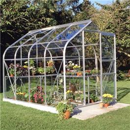 Halls Supreme 8x6 Greenhouse Silver Aliminium Horticultural Glass