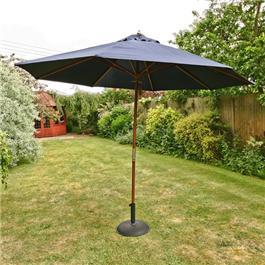 Sturdi 3m Hardwood Frame Garden Parasol Navy Blue